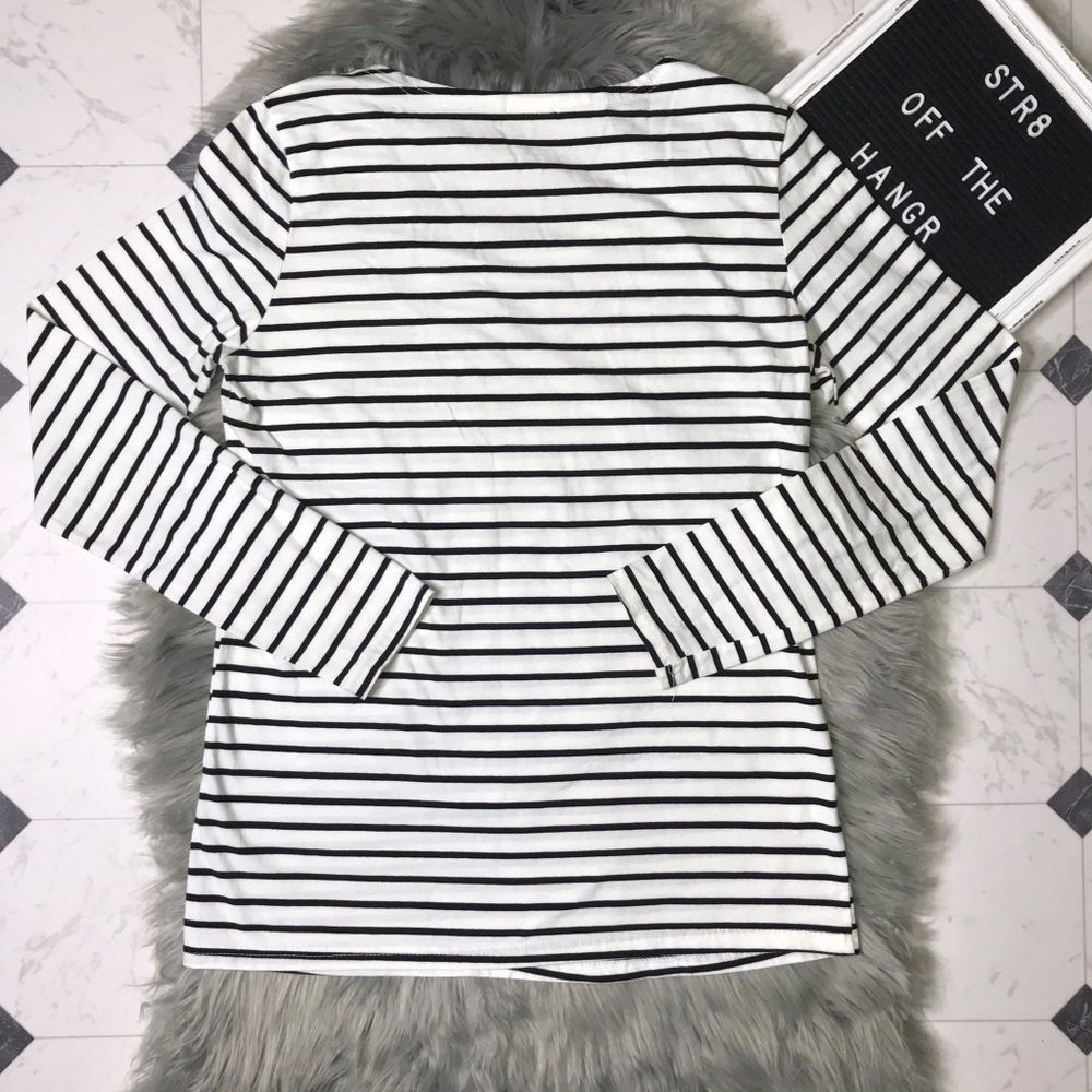 Ours horizontal striped long sleeve tee size S - Picture 2 of 4